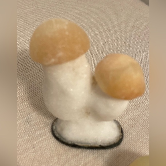 8 vintage mushroom figurine SET stone boho art painted ceramic LOT 70s MCM lot - Picture 4 of 16